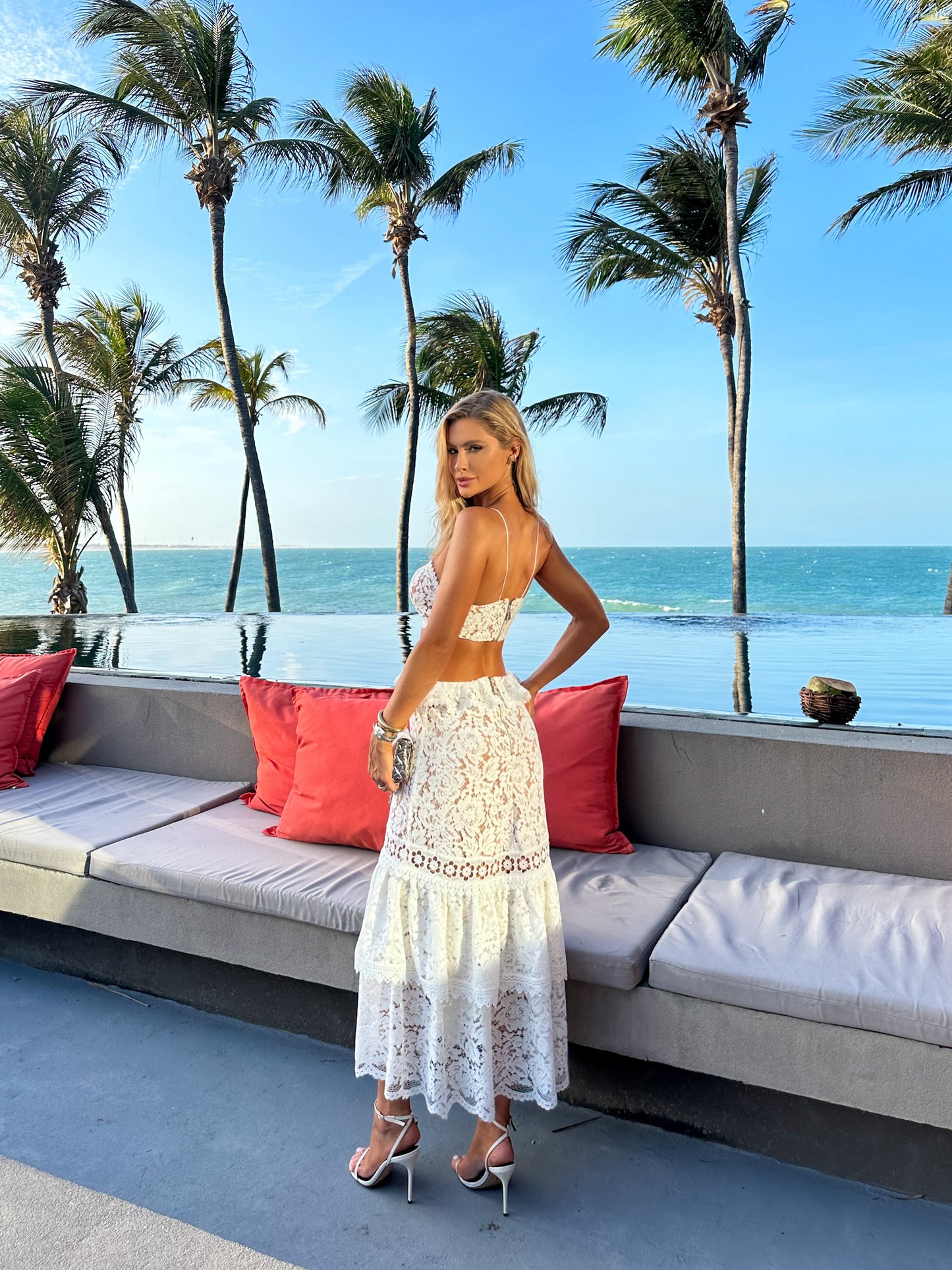 Lace Cutout Midi Dress